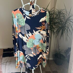 SHEIN Multicolor Leaf Print Blouse